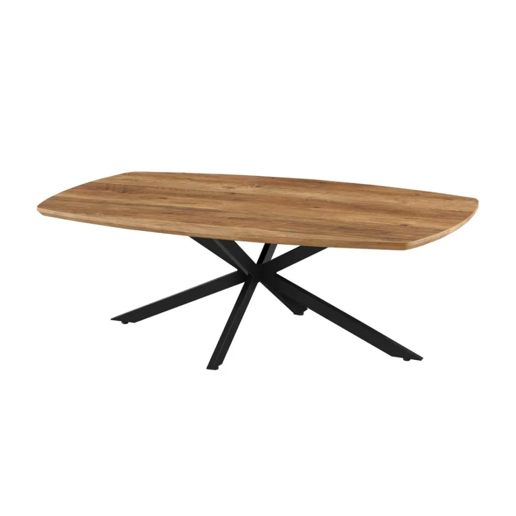 Tavolino TUNIS – Colore legno di mango – Tavolino rettangolare 130x70 cm – MDF & metallo – Design originale