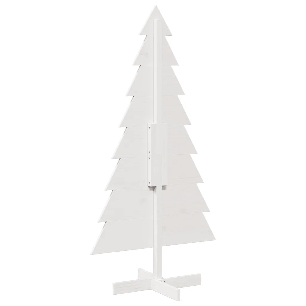 Albero di Natale Decorativo Bianco 150 cm in Legno di Pino 858193