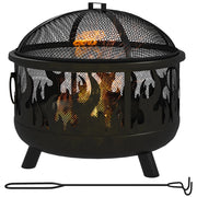 Braciere per esterno con griglia di protezione ¨C Zephmum ¨C Nero ?61.5x52 cm