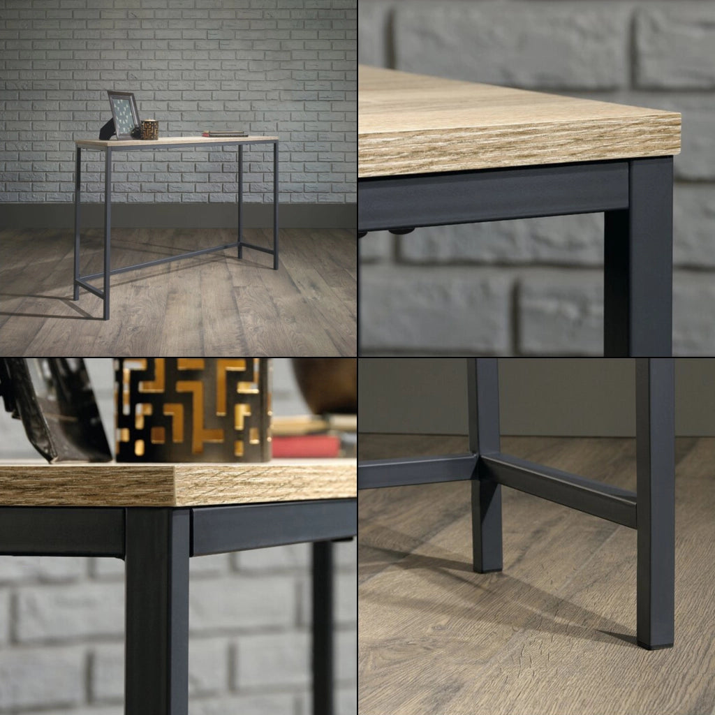 Tavolo a Consolle Kronoby da Ingresso 100 x 30 x 80 cm - Nero / Effetto Rovere [en.casa]