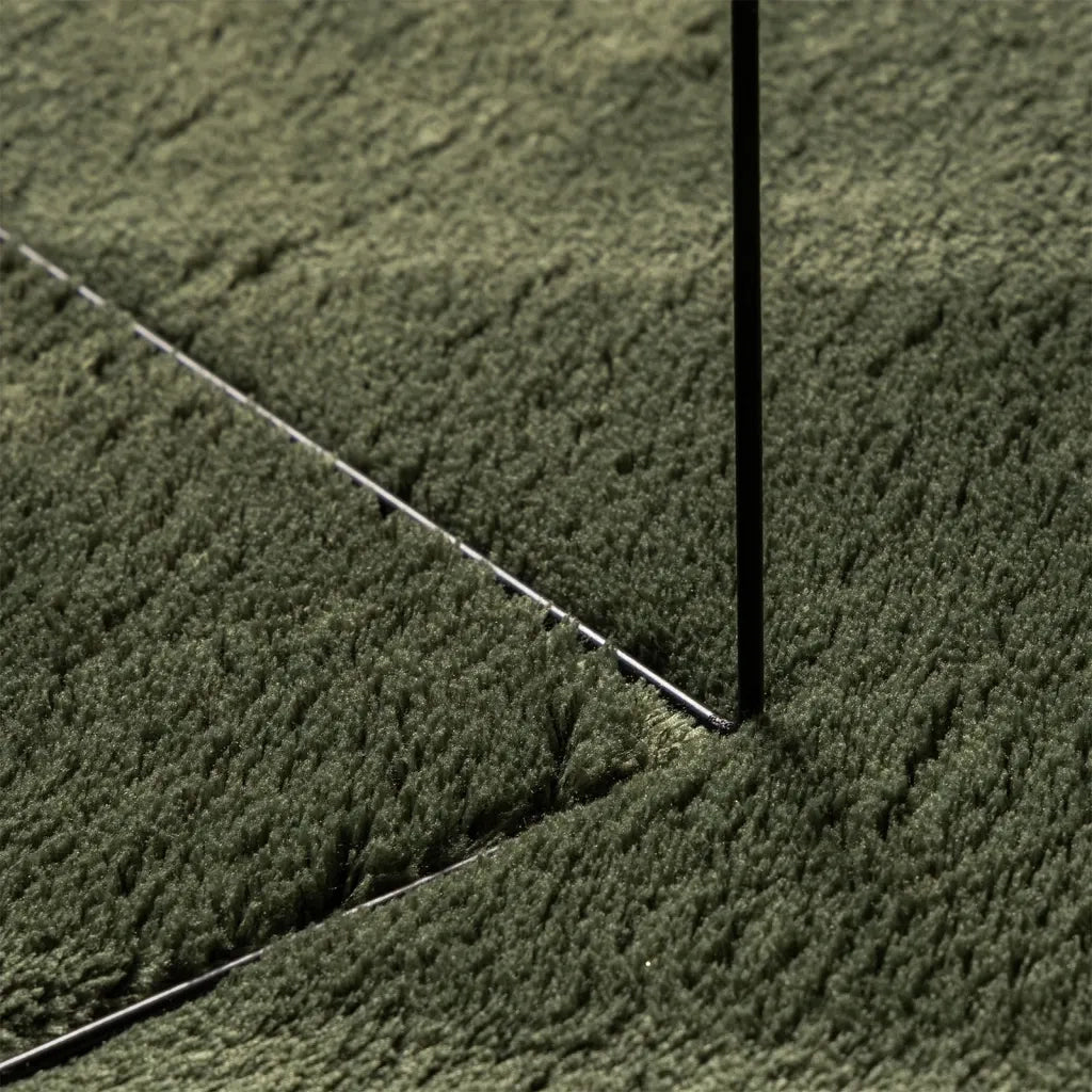 Tappeto Pelo Corto HUARTE Morbido Lavabile Verde Bosco Ø 120 cm 375105
