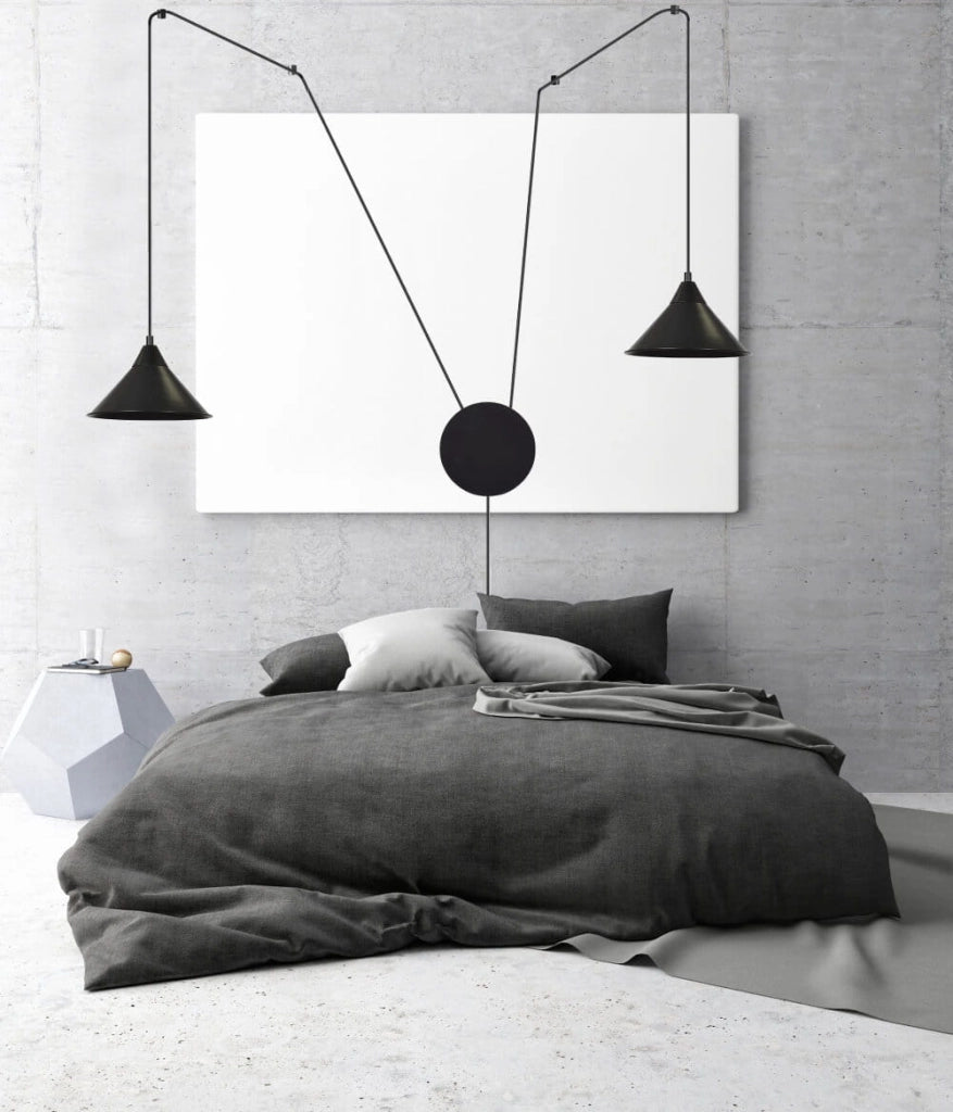Lampada a sospensione Emibig Abramo 2xE27 nera Ø24