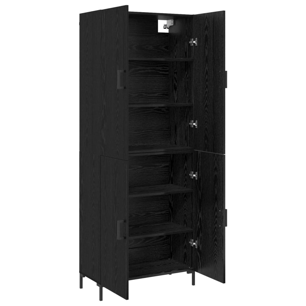 Credenza Rovere nero 69,5 x 34 x 180 cm Legno multistrato