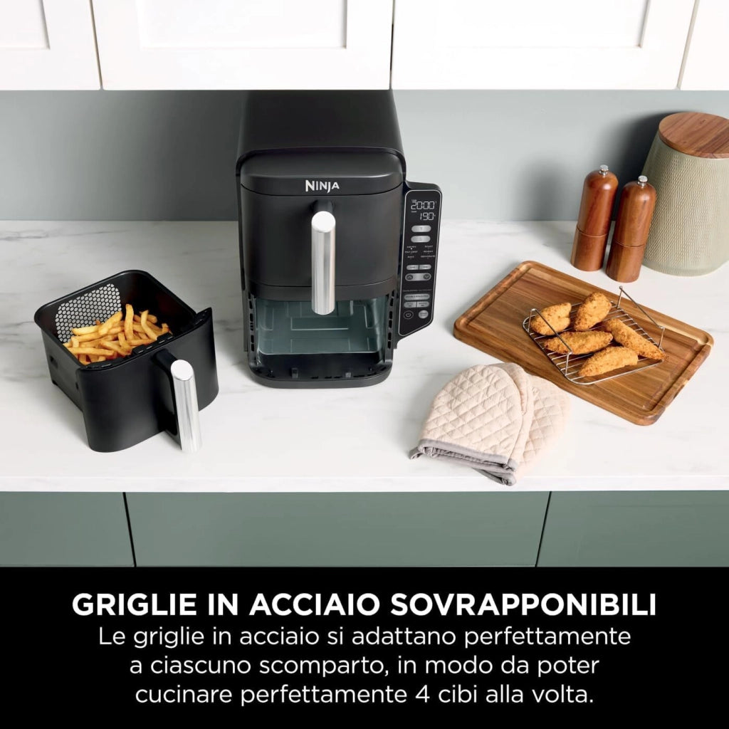 Ninja SL300EU friggitrice Doppia 7,6 L Indipendente 2470 W Friggitrice a basso contenuto di grassi Nero