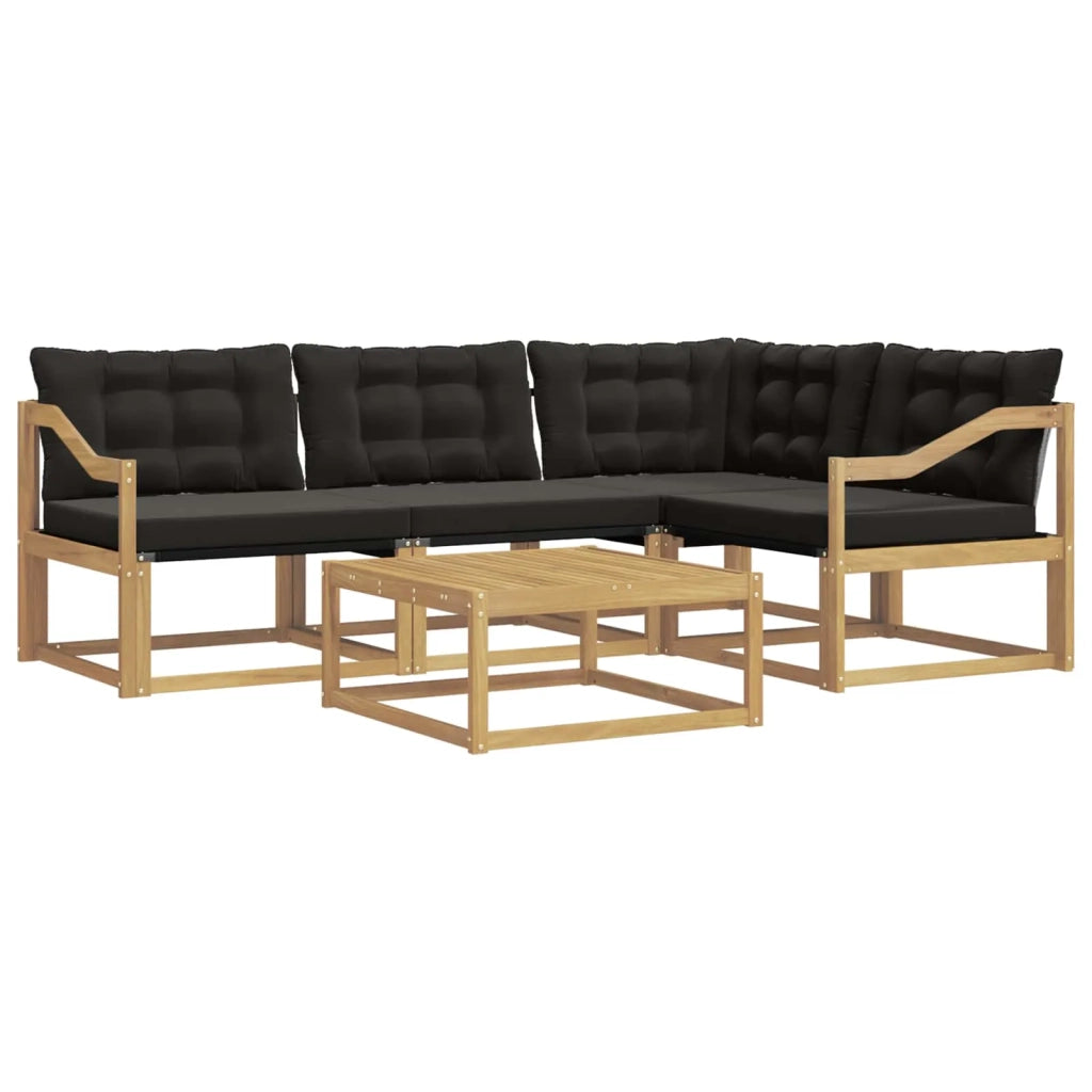 Set di divani da esterno 5 pz Bianco e Nero 3388670