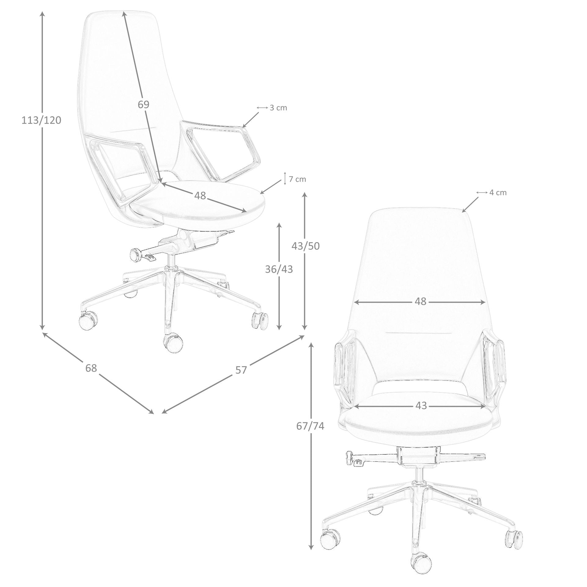 Sedia girevole da ufficio in similpelle nera