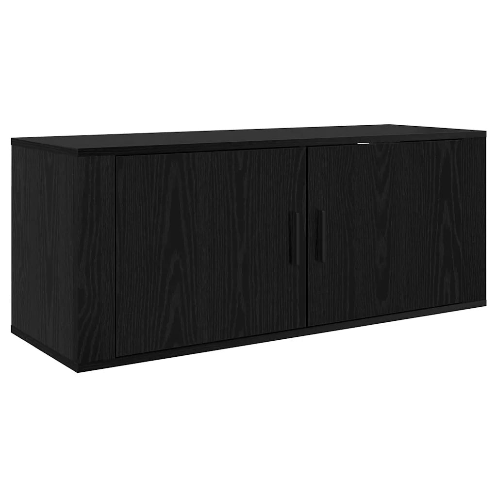 Set Mobile TV da Parete 3 pz Rovere Nero Legno ingegnerizzato 3415602