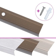 Profili a L per Gradini 15 pz in Alluminio 90 cm Marrone CFW3313546