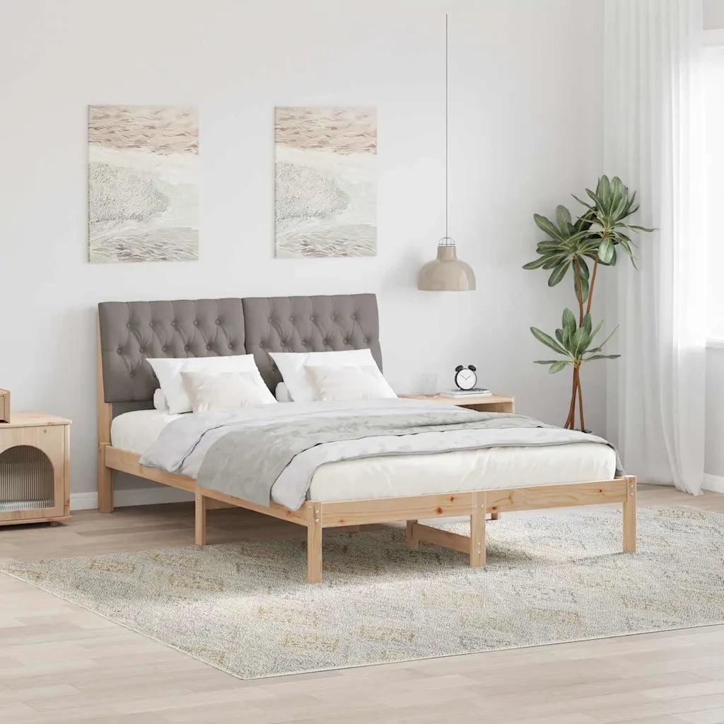 Letto con Testiera Rivestita con testiera Marrone 150 x 200 cm