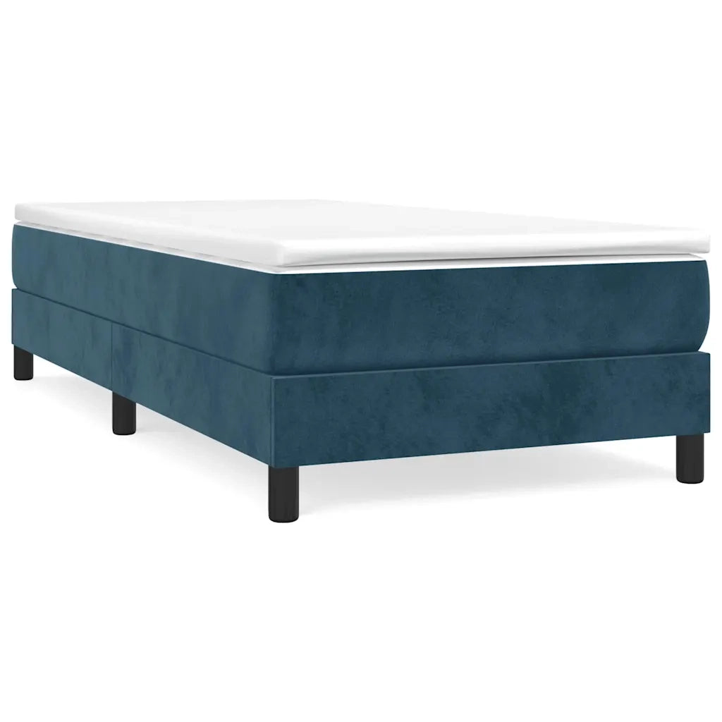 Giroletto a Molle con Materasso Blu Scuro 90x200 cm in Velluto