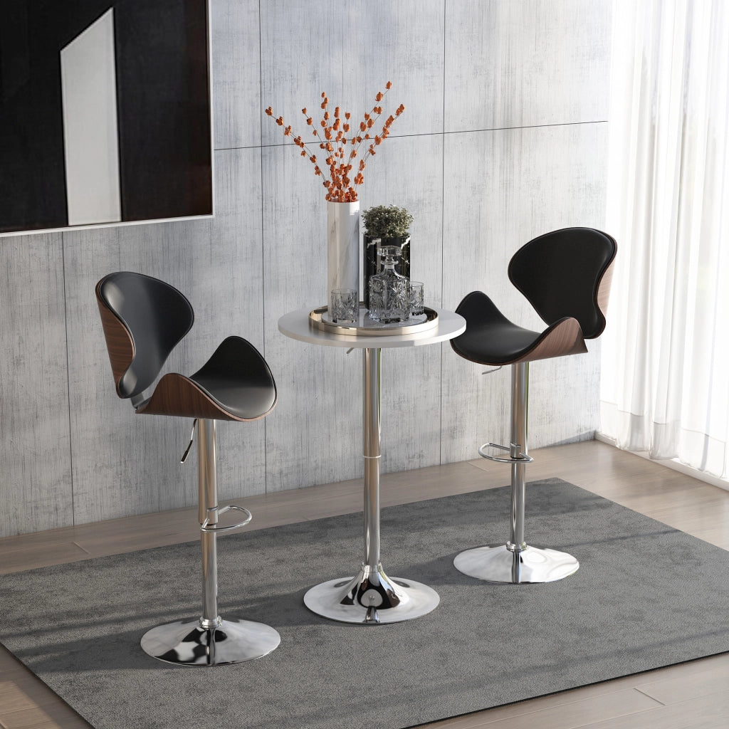 Tavolo da bar regolabile in altezza con base rotonda ¨C zephmum ¨C bianco ?60x69-93 cm