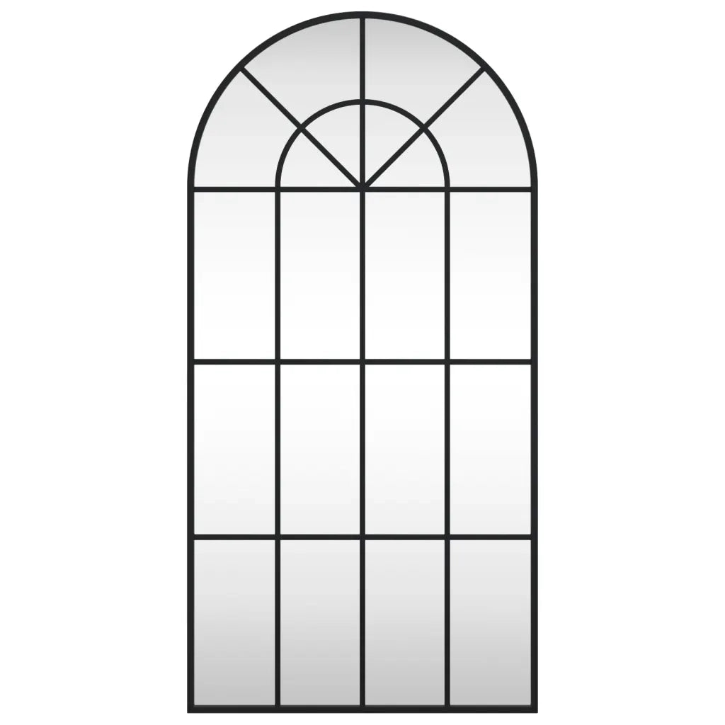 Specchio da Parete-Specchio a Muro-Specchio Decorativo Nero 50x100 cm Arco in Ferro