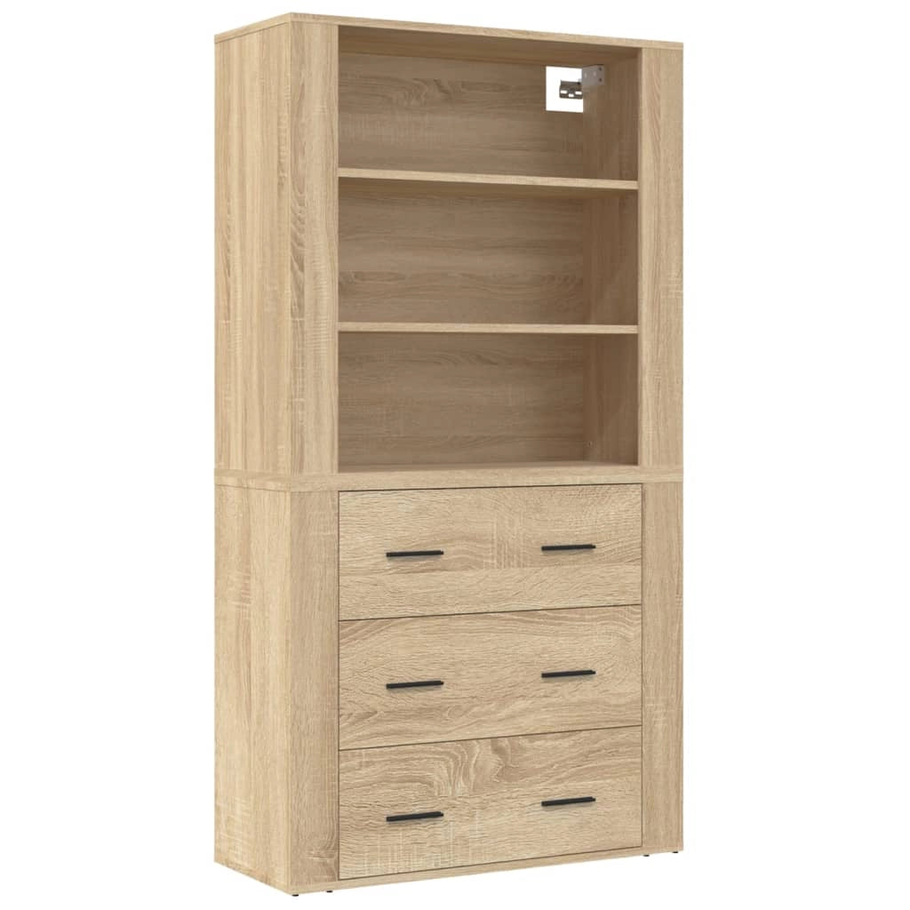 Buffet credenza cassettiera armadio mobile contenitore organizer cucina soggiorno salotto legno ingegnerizzato Sonoma alto marrone 02_0034214