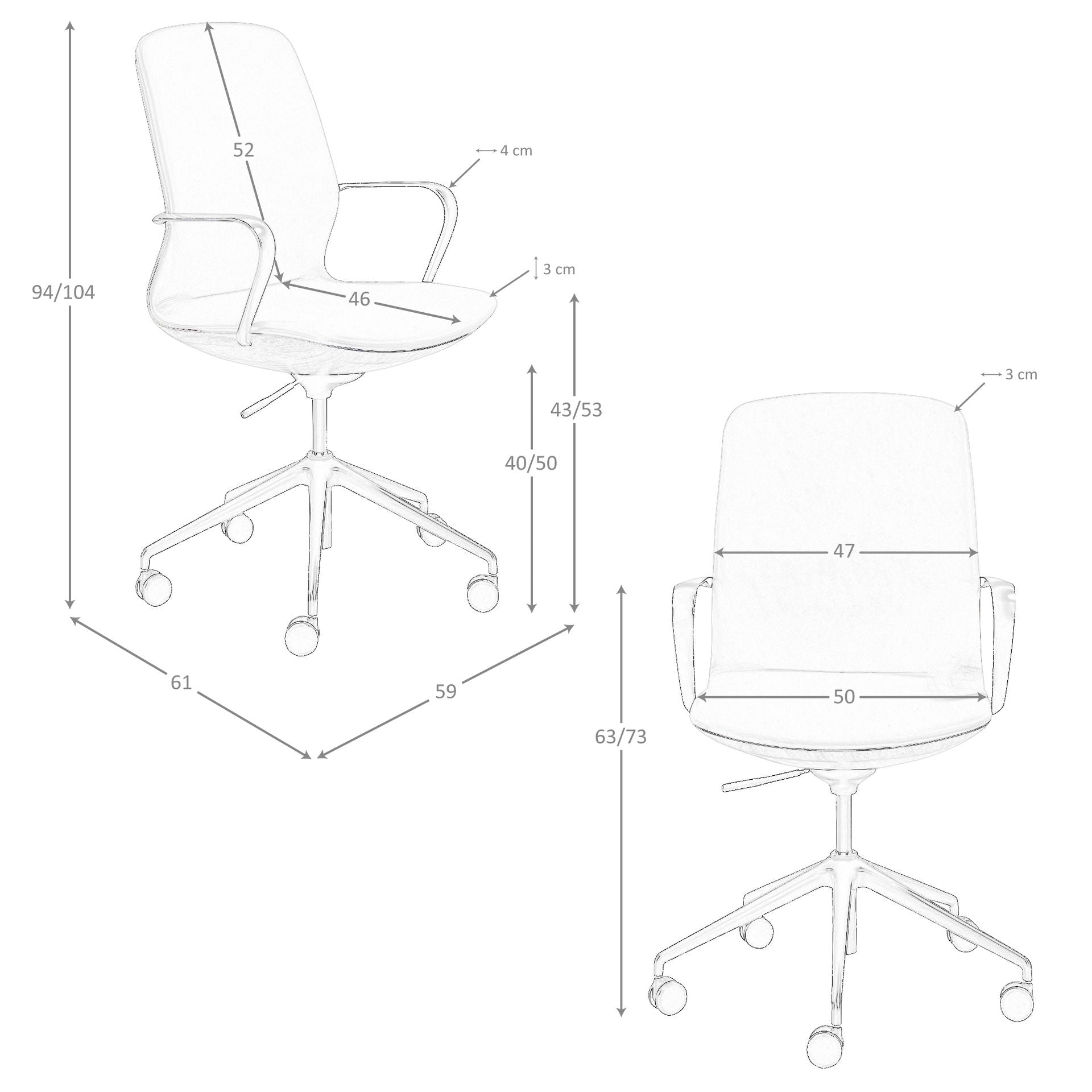 Sedia girevole da ufficio in similpelle marrone