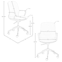 Sedia girevole da ufficio in similpelle marrone