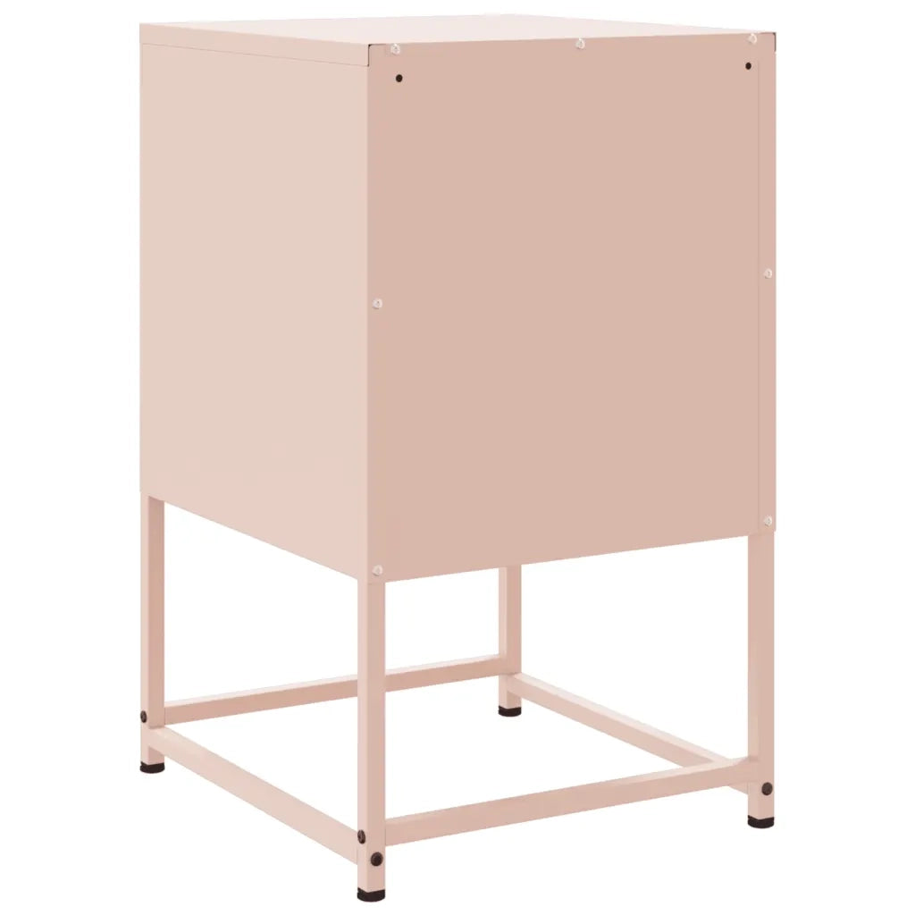 Comodini 2 pz-Set di 2 Tavolino da notte Rosa 36x39x60,5 cm in Acciaio 738688