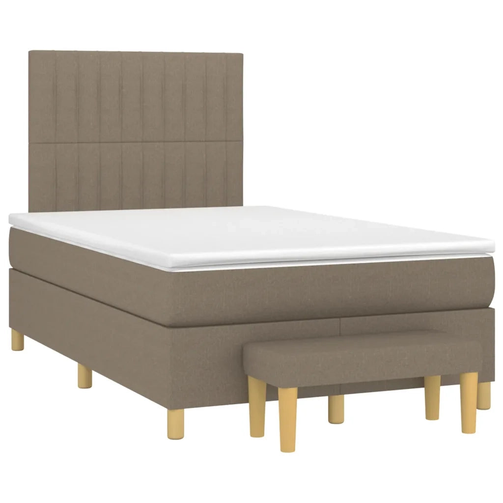 Giroletto a Molle con Materasso Tortora 120x200 cm in Tessuto 3137305