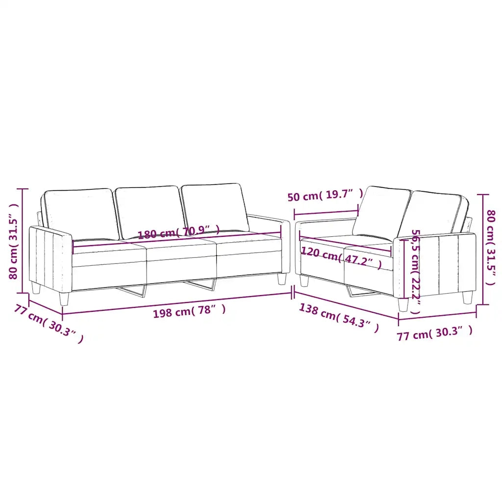 Set di Divani 2 pz con Cuscini Blu in Velluto