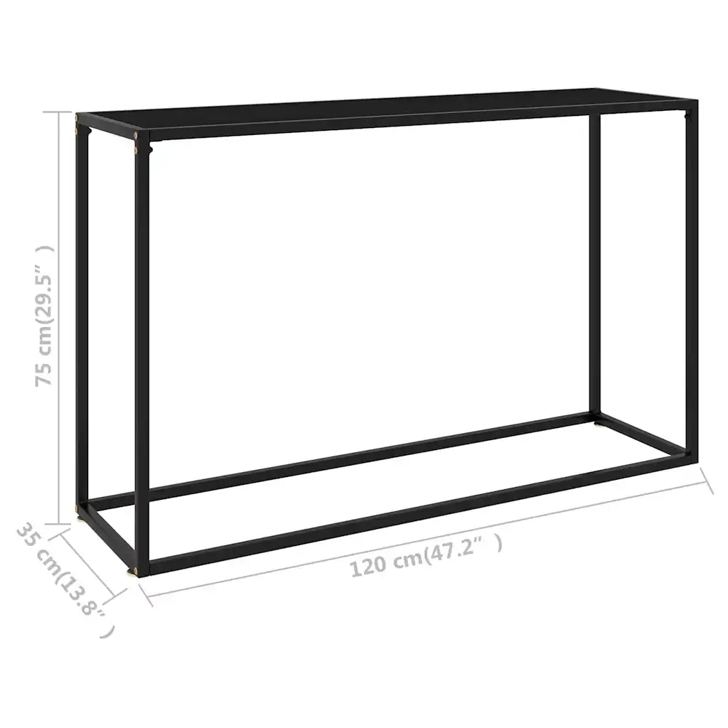 Tavolo Consolle | Tavolo d'Ingresso Nero 120x35x75 cm in Vetro Temperato