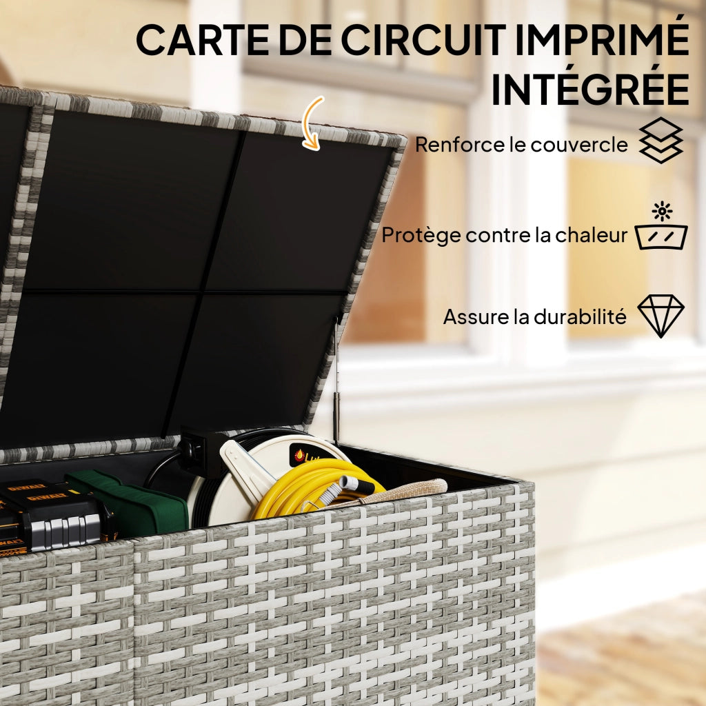 Cassa da giardino in resina ¨C zephmum ¨C 650 L, impermeabile, con fodera a zip