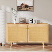 Credenza con Ante in Vimini ¨C MINIMAL ¨C Legno Naturale, 2 Ante, 120x40x63 cm