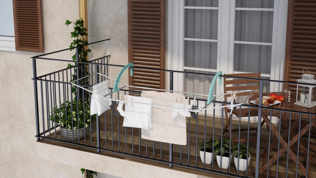 Stendibiancheria Balcony 18 Acciaio Verniciato 18 m 55 CMX181 (aperto)