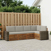 Set di divani da esterno 5 pz Naturale e Grigio Chiaro 3384367