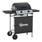 BARBECUE A GAS CON COPERCHIO, BRUCIATORI DA 5.6KW, BBQ E RUOTE, 104X49X99 CM