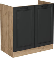Mobile lavello cucina R-Line, Antracite casa di campagna, 80 cm senza piano di lavoro