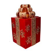 Pacco regalo resina oro e rossocm28x28h50,8
