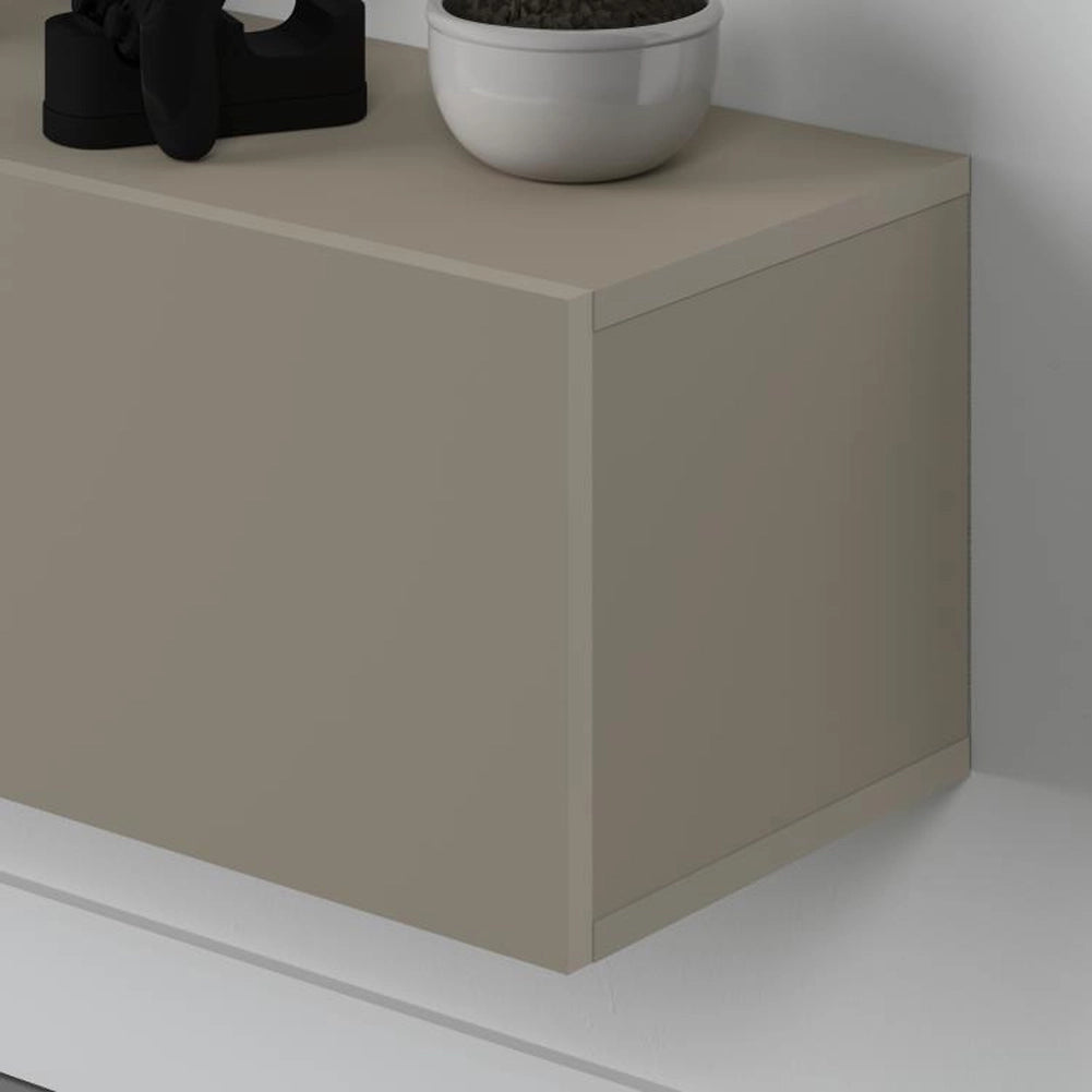 Mobile TV sospeso 180 x 30 cm FRANCY Sabbia con 3 Ante a ribalta Porta TV parete