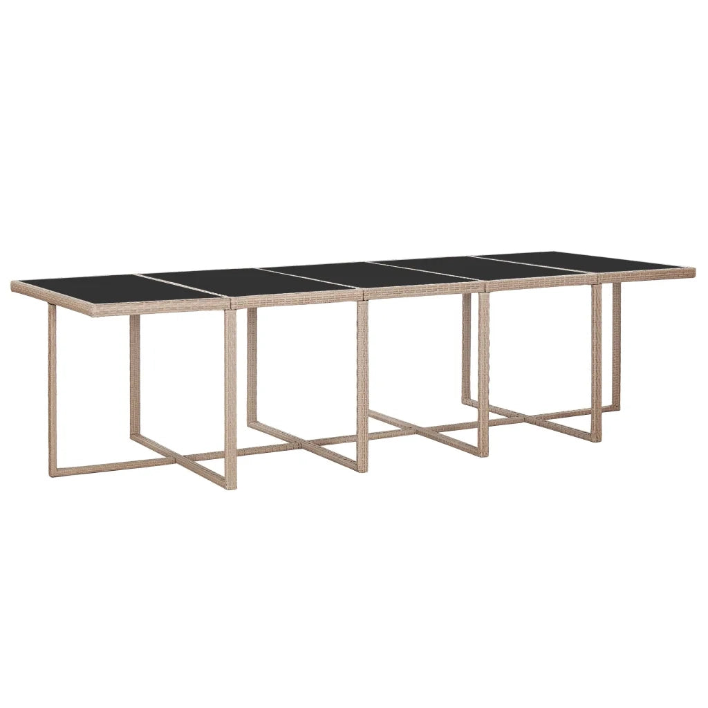 Set da Pranzo da Giardino 15 pz con Cuscini in Polyrattan Beige 46422