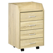 Cassettiera per Ufficio ¨C Zephmum ¨C 4 Cassetti, Legno Naturale, 40x36x65 cm