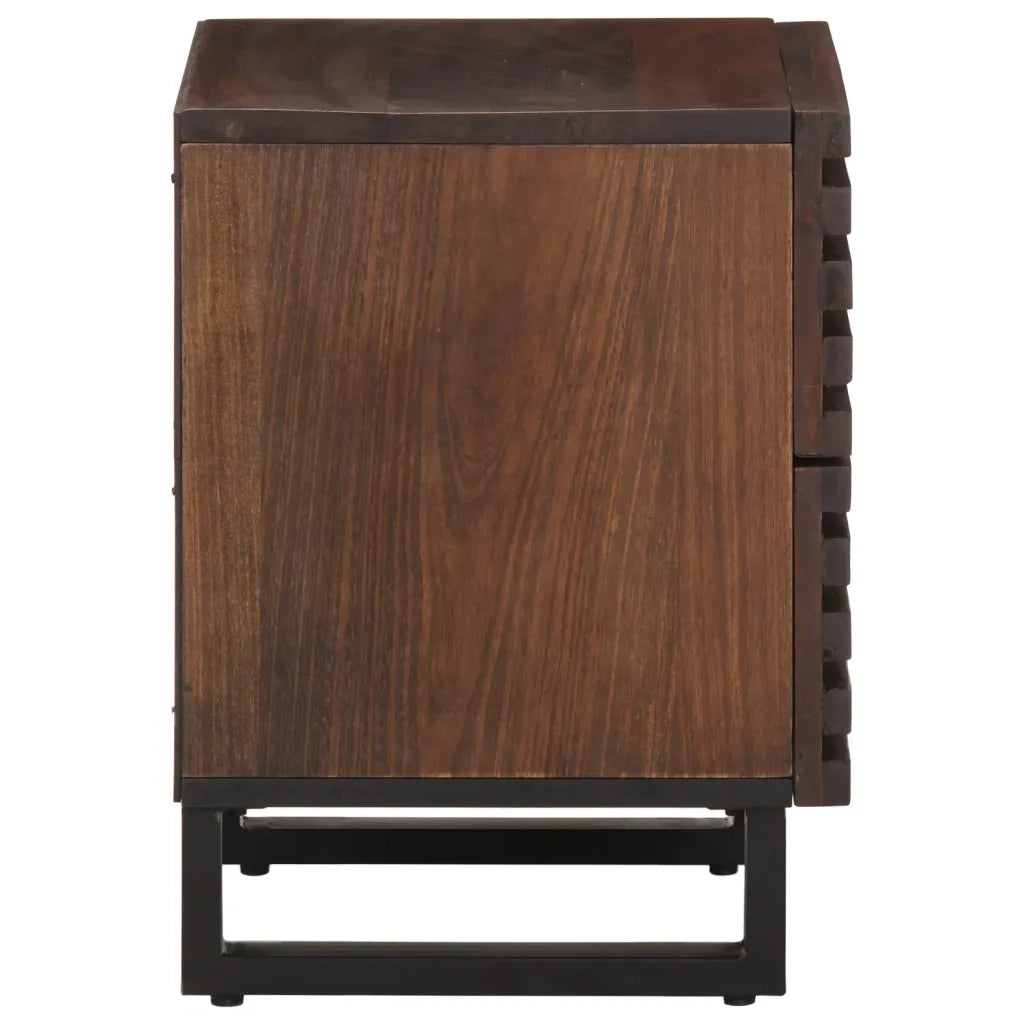 Comodino 40x34x46 cm in Legno Massello di Mango