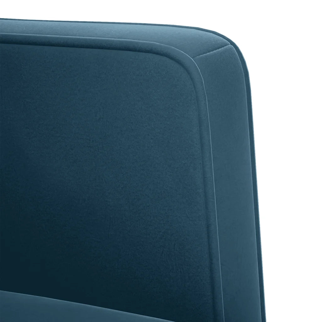 Divano Poltrona | Sedia con Braccioli Blu 53 cm in Velluto