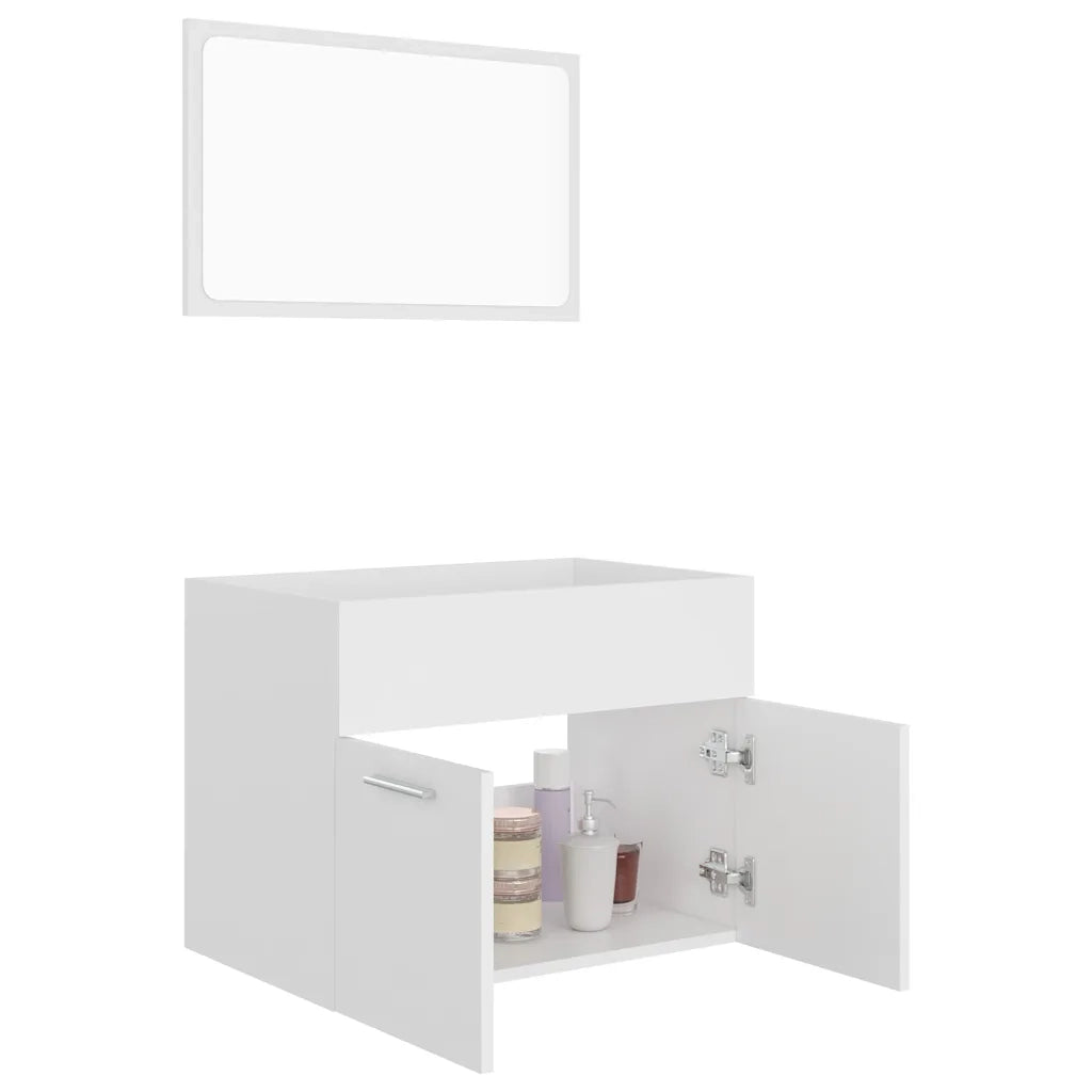 Set Mobili da Bagno 2 pz Bianco in Truciolato cod mxl 53122
