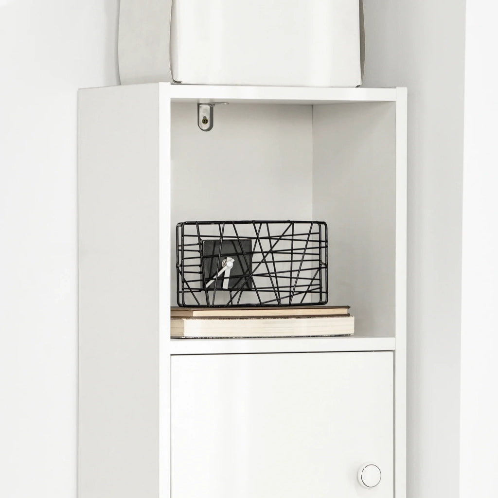 Armadio Colonna salvaspazio Mobiletto salvaspazio Scaffale Alto Cassettiera Bagno Mobiletto Bagno STR10-W