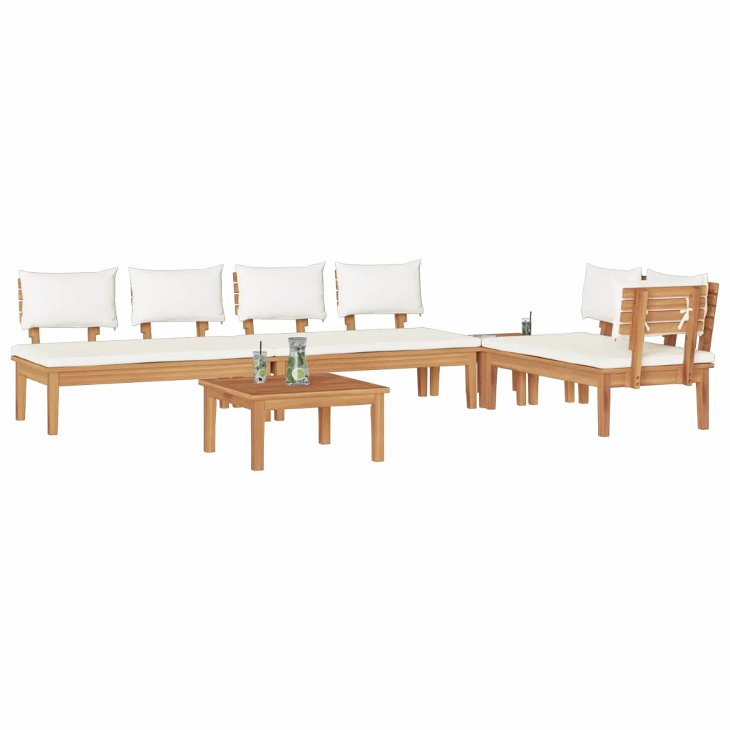 Set Divano da Giardino 5 pcs Marrone e Crema 3356874