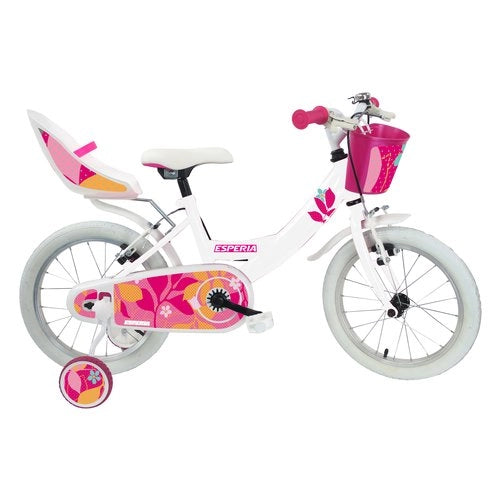Bicicletta esperia 25148 bimba starlet con rotelle e accessori bianco