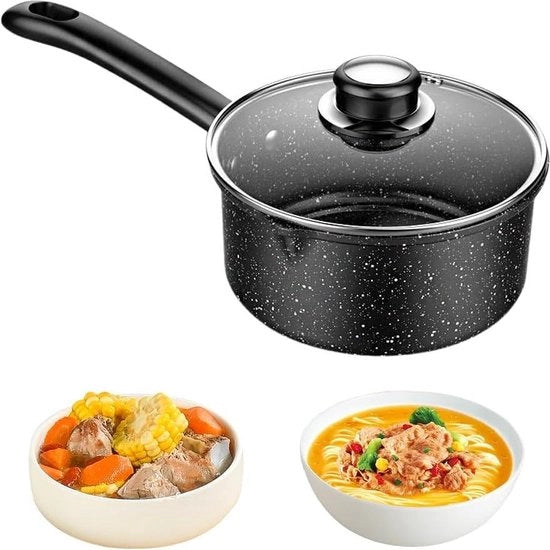 Piatto in acciaio da 16 cm con coperchio piatto antiaderente per induzione - 1,5 litri piatto per induzione a gas universale - 16 cm