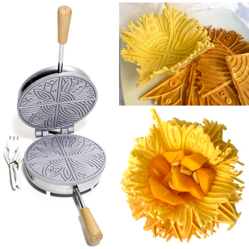 Biscottiera Elettrica Stampo Macchina per Ferratelle Cialde Waffel 600W