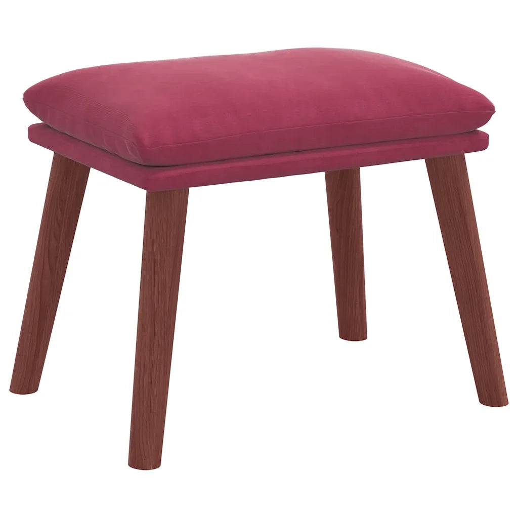 Poltrona Relax con Poggiapiedi Rosso Vino in Velluto 3315143