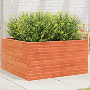 Fioriera Giardino-Vaso da Esterno-Contenitore per Piante Marrone Cera 90x90x46 cm Legno Massello Pino
