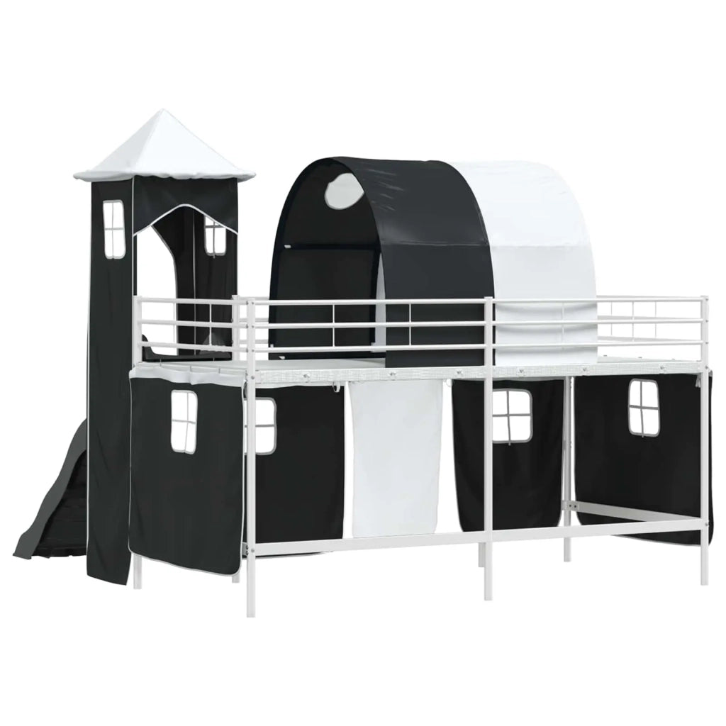 Struttura del letto loft per bambini Bianco e Nero 80 x 200 cm