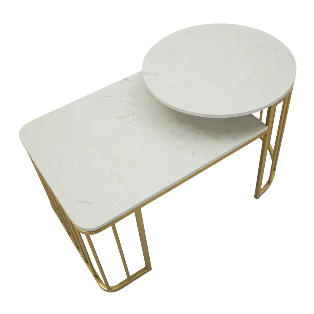Tavolino VKH792, Oro, Metallo, 90x50x50 cm