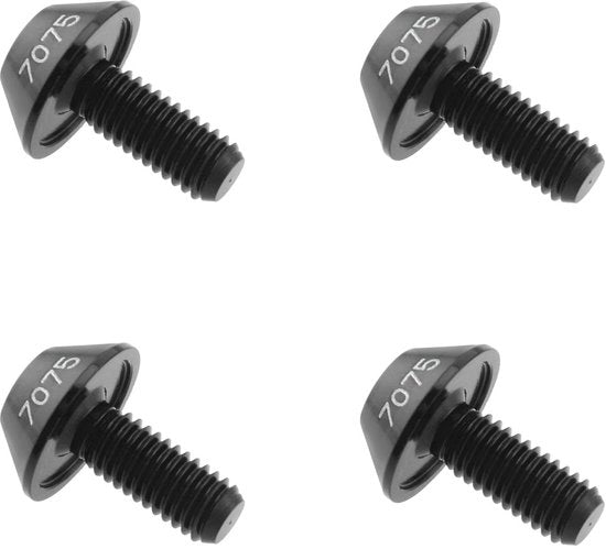 Bout per bicicletta 4 pezzi - M5 lunghezza dell'asse 12 mm - Lega di alluminio - Nero - Leggero/Duraturo - Facile da installare - Viti per bicicletta