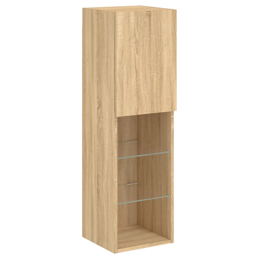 Set Mobili TV a Muro 7 pz con Luci LED Rovere Sonoma 3216780