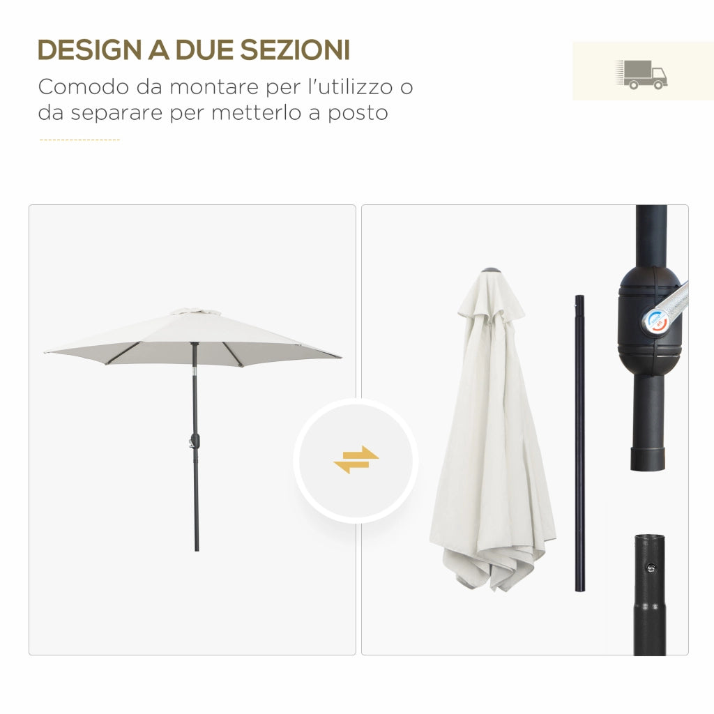 Ombrellone da Giardino ¨C zephmum ¨C Beige e Nero Alluminio Poliestere 260x240 cm