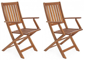 Set 2 Sedie da Giardino 58x60x92h cm con Braccioli Mali Piegh