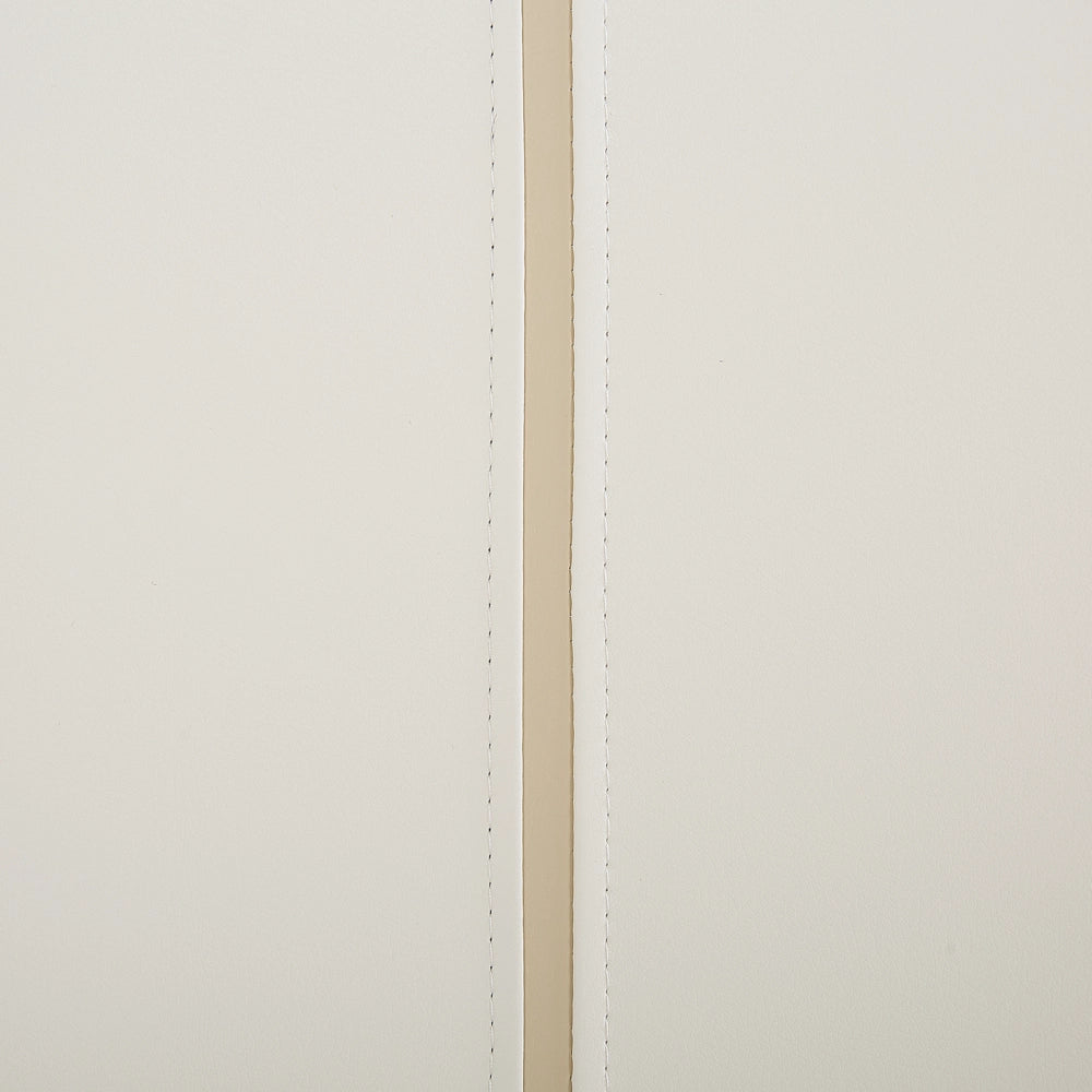 Comodino bianco tappezzeria in ecopelle gambe tornanti 48 x 41 x 56 cm 1 cassetto